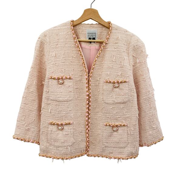 Edward achour paris pink tweed jacket